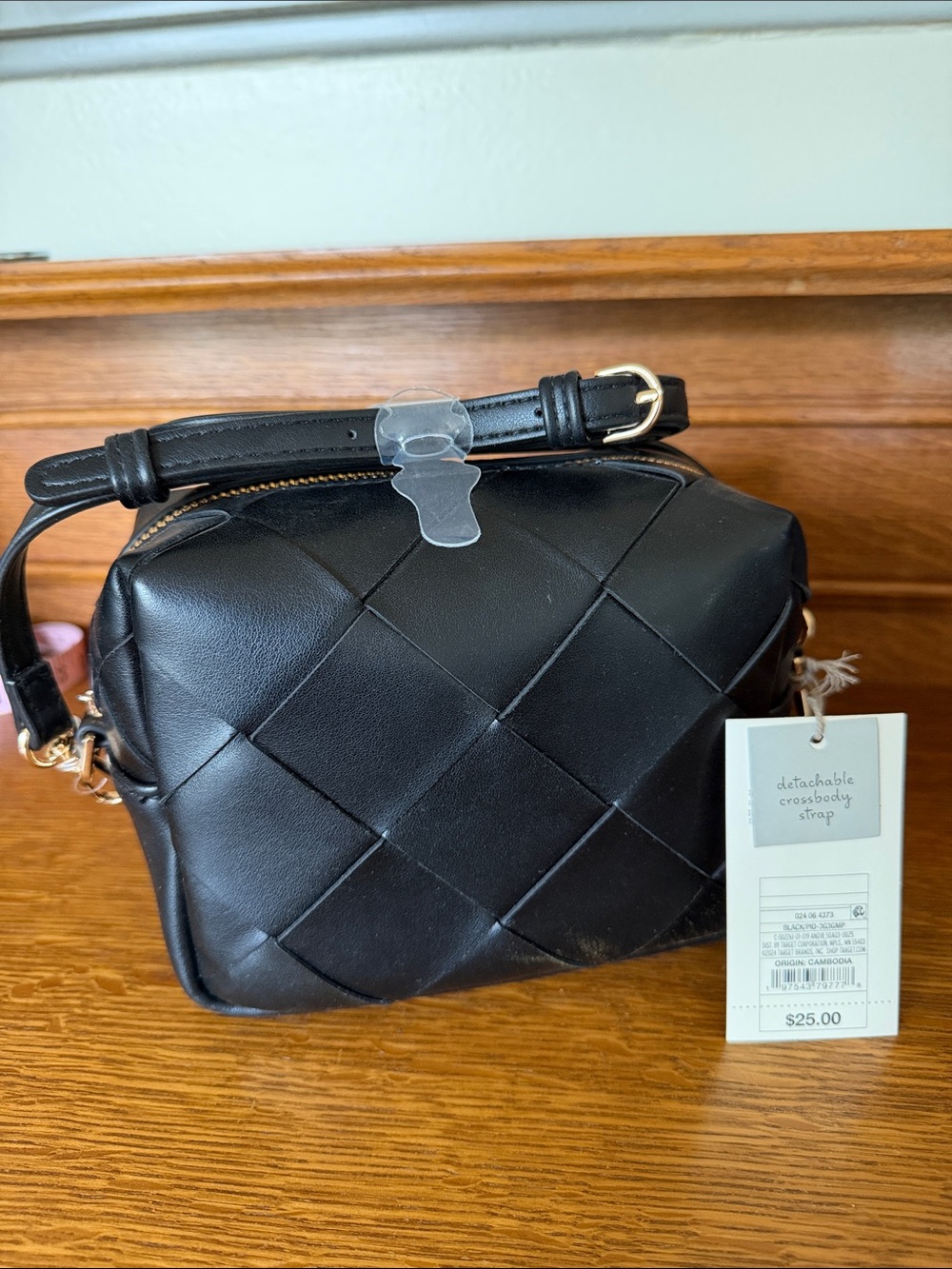 a new day Black Quilted Detachable-Strap Crossbody Bag
